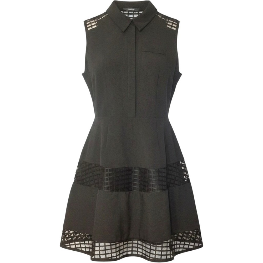 Signature Collection A Line Black Sleeveless Mesh Dress Size Large (14-16)